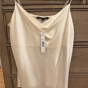 NWT ANTONIO MELANI Cream Satin Cowl Neck Camisole